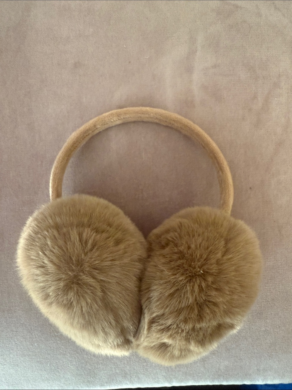 Plush Faux Fur Ear Muffs - Camel
